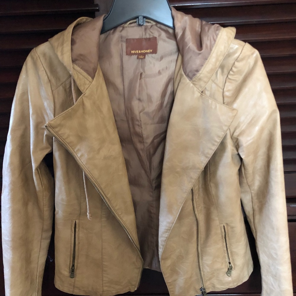 Leather Jacket with hood